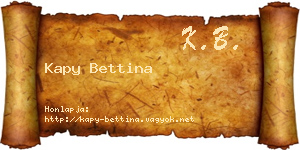 Kapy Bettina névjegykártya
